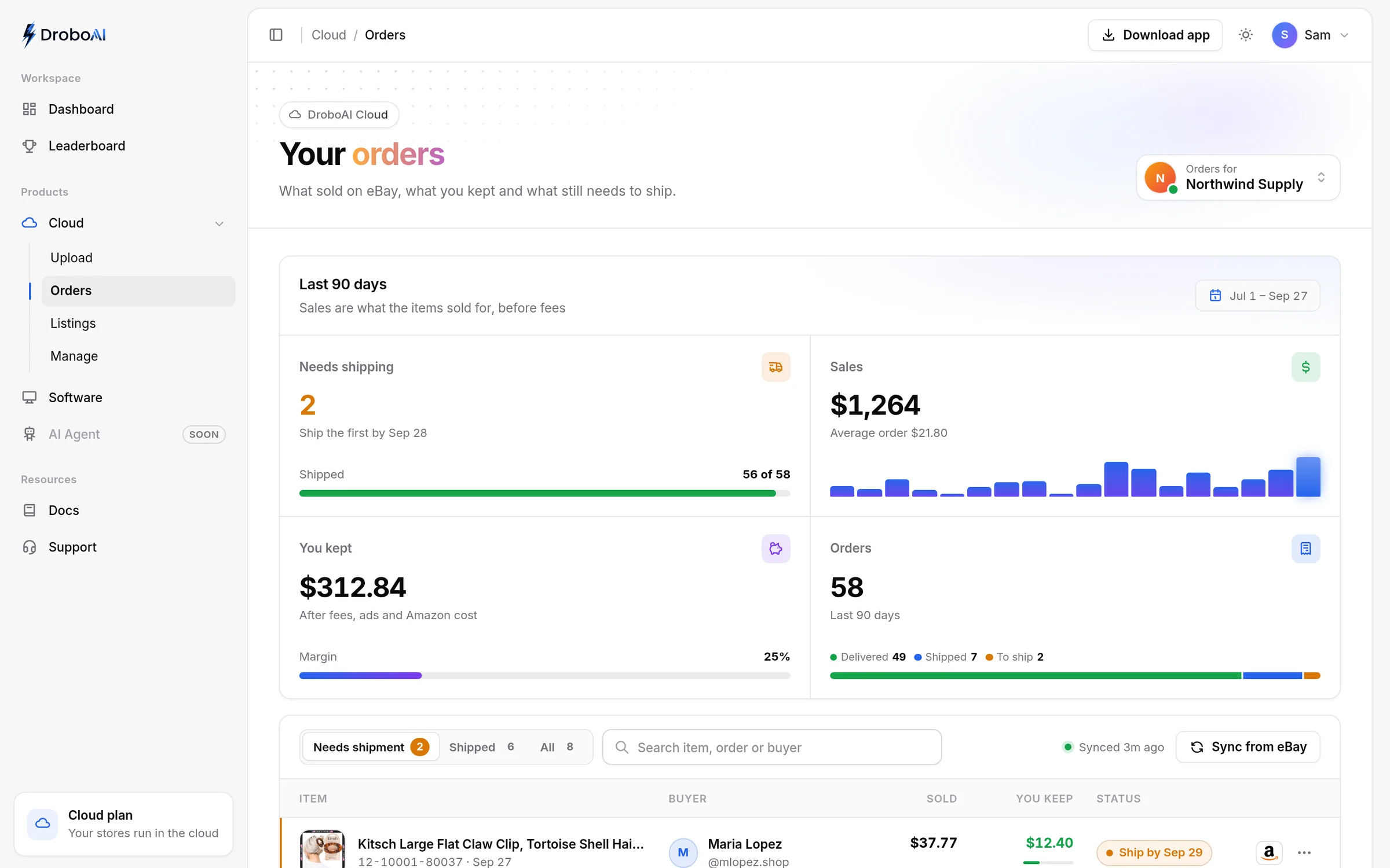 DroboAI Orders: the last 90 days’ sales, what you kept and the orders waiting to ship